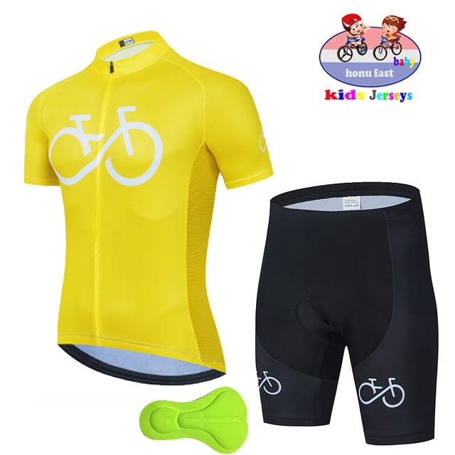 Summer KIDS Cycling jersey Wear Strap Suit Set Ropa with Gel Pad MTB Bicycle Children Child boys