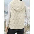 thumbnail image 5 of Aloohaidyvio Womens Puffer Vest Lightweight Sleeveless Button Hoodie Jacket Pockets Warm Winter Coat Outerwear, 5 of 6