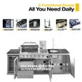 thumbnail image 4 of Daheat Outdoor Kitchen Island Stainless Steel with 46-Inch 4-Burner 72000 BTU Grill, Wine Cooler, Compact Refrigerator, Rotisserie & Granite Countertops, 4 of 11