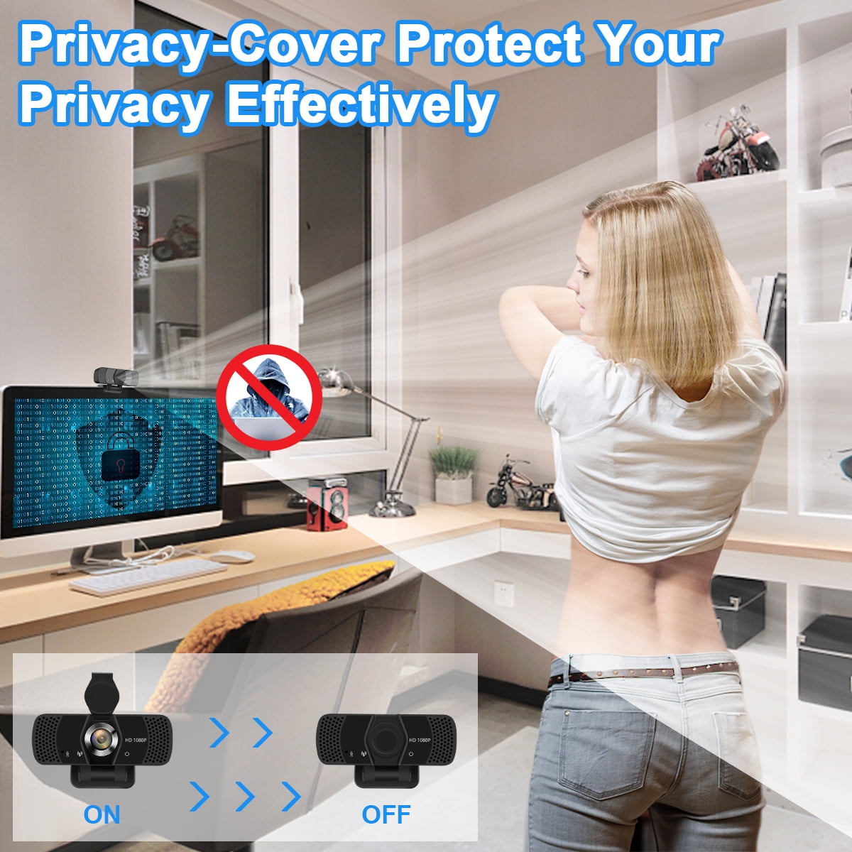Familyjoy Webcam with Microphone, 1080p Webcam for Streaming Camera Hd Webcam with Microphone for Desktop USB 2.0