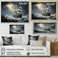 thumbnail image 4 of Designart "Pirate Ship Braving Stormy Seas I" Pirate Floater Framed Canvas Art Print, 4 of 5