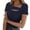 Dark Blue, variant on RYRJJ Womens Summer Tops Casual Short Sleeve Slim Fitted Y2K Shirts Ribbed Knit Cutout Blouse Top(Brown,XXL)