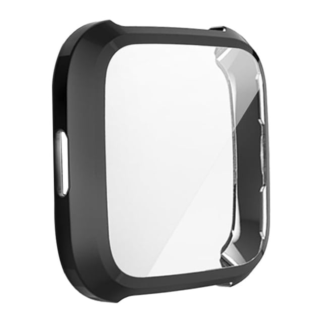 EeaseCA Professional Watch Protective Case Delicate Plating Watch Cover Practical Watch Anti-drop Case Durable Watch Protective Frame Cover Compatible for Fitbit Versa Lite Black