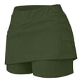 thumbnail image 4 of Ymauqau Skorts for Women High Waisted Ribbed Knit Athletic Casual Tennis Skirts with Shorts Pockets Mini Workout Skorts, 4 of 5