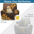 thumbnail image 4 of Kuiaobaty Sunflower Butterfly Print Recliner Couch Cover with Side Pocket Reclining Sofa Slipcover Breathable Reclining Slipcover Washable Recliner Chair Cover for Living Room Nonslip, 4 of 8