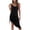 Black, variant on IROINNID Sundress For Women Drawstring Irregular Suspender Dress Suspender V-neck Dress Short Solid Color Dress
