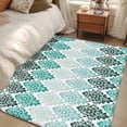 thumbnail image 5 of Vintage Floral Washable Area Rugs 4'x6', Dark Green Flower Pattern Country Gradient Low Pile Throw Living Room Rug Non-Slip Sturdy Edge Binding Carpet for Indoor Entryway Bedside Kitchen, 5 of 9