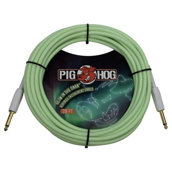 Pig Hog PCH20GLO 20 ft. Instrument Cable, Glow in the Dark