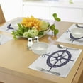 thumbnail image 4 of Ambesonne Compass Place Mats Set of 4, Sailing Navy Color, Standard Size, Dark Purple White, 4 of 6