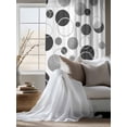 thumbnail image 4 of Sheer Curtains 63 Inch Length, Grey Black Polka Dots Semi Sheer Curtains Light Filtering Window Treatment, Modern Abstract Art Privacy Voile Drapes for Living Room Bedroom 52x63 Inch, 4 of 7