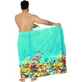 thumbnail image 5 of HAPPY BAY Men's Standard Swimsuits Sarong Pareo Beach Wrap One Size Cyan, Aquarium Summer Vacation Party, 5 of 5