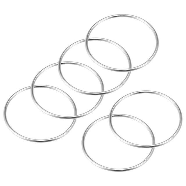 Unique Bargains 65mm OD Metal O Ring Iron Electroplated Silver Tone 10 Pack