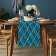thumbnail image 2 of Teal Blue Stripes Table Runner - 72 Inch Long, Kitchen Dining Table Runner Dresser Scarves, Simple Geometric Modern Monochrome Farmhouse Decor for Coffee Tables Wedding Party Banquet, 2 of 8