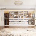 thumbnail image 3 of Homieasy Modular Closet System 4-Pack, 12-24ft Expandable Walk-in Wardrobe Organizer with 16 Wooden Drawers & 16 Hanging Rods , Heavy-Duty Wood Closet Towers System ,Adjustable Garment Rack,White, 3 of 6