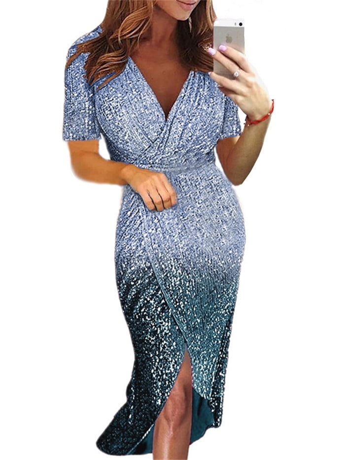 color changing sequin dress