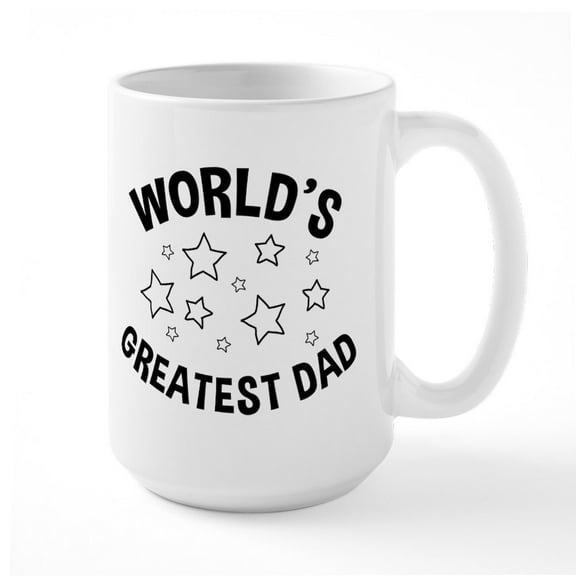 CafePress - World's Greatest Dad - 15 oz Ceramic Large White Novelty Mug