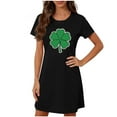 thumbnail image 2 of QUNYINEY St Patricks Day Womens Nightgown Cotton Short Sleeve Soft House Dress Knee Length Crew Neck Comfy Sleepwear for Women, 2 of 5