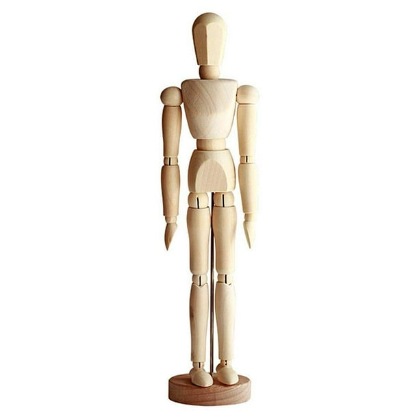 Maniquí de Dibujo Maniquí Humano de Madera para Dibujar y Pintar Maniquí artístico de 13 cm con Base y Cuerpo Flexible