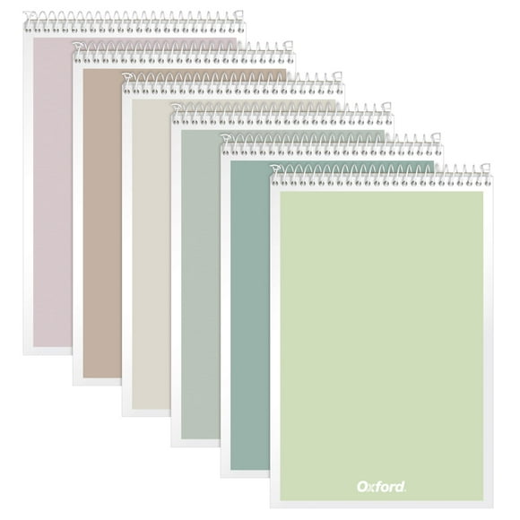 Cuadernos en espiral Oxford Steno encuadernados en la parte superior, 18 x 9 pulgadas, 80 hojas, paquete de 6