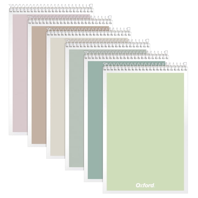 Cuadernos en espiral Oxford Steno encuadernados en la parte superior, 18 x 9 pulgadas, 80 hojas, paquete de 6