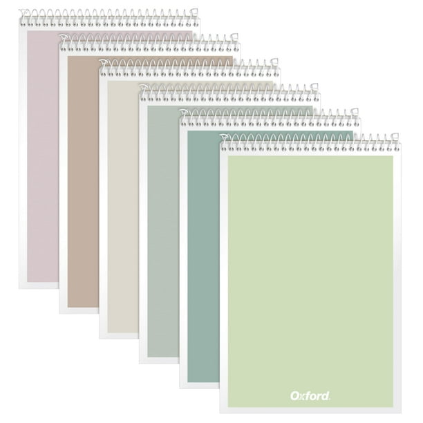 Cuadernos en espiral Oxford Steno encuadernados en la parte superior, 18 x 9 pulgadas, 80 hojas, paquete de 6