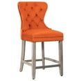 thumbnail image 6 of WestinTrends Wordford 24" Tufted Velvet Counter Stool (Set of 2), Antique Gray/ Orange, 6 of 11