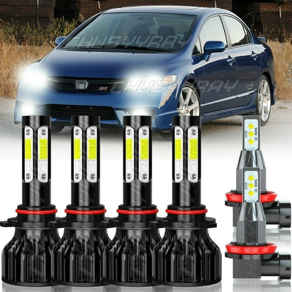 CHUSYYRAY for Honda Civic 2006-2011-2015 6X 6000K White LED Kit Faros Bombillas Antiniebla Bulbs