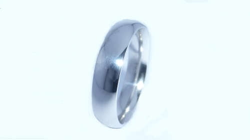 Women's Sterling Silver 6.5mm Moving Large Link Comfort Fit Wedding Band Ring