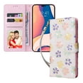 thumbnail image 6 of SaniMore for iPhone 15 Pro (6.1" 2023) PU Leather Case with Luxury Flower for Girls Women Stand Feature Card/Cash Slots Detachable Waist Strap Magnetic Clasp All-inclusive Cover, Small Flowers, 6 of 8