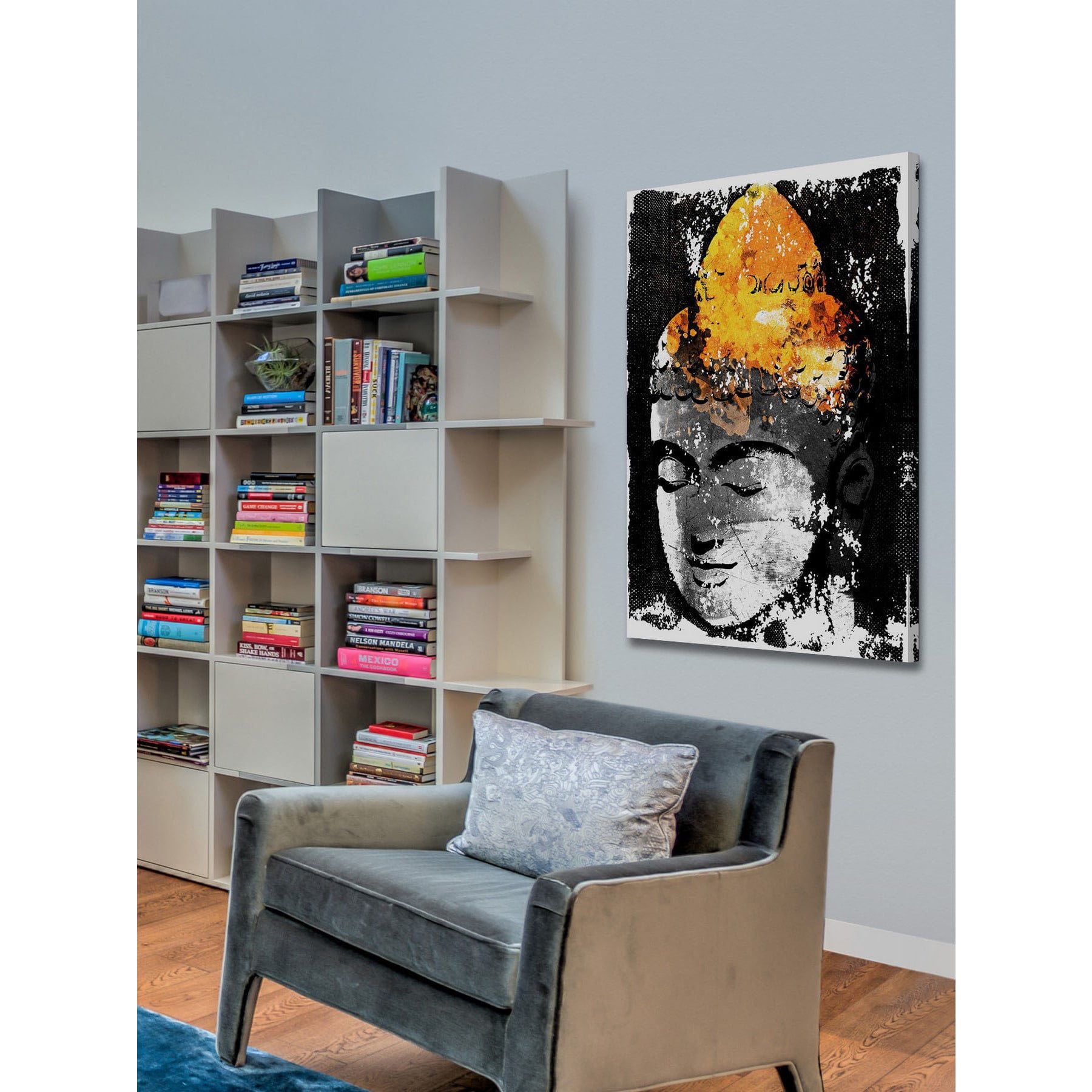 Marmont Hill "Buddha Black Gold" by Rick Martin Painting Print on Wrapped Canvas