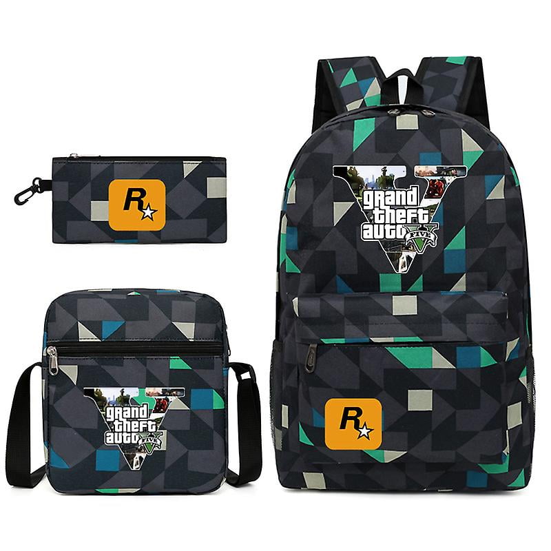 3 uds Gta5 Grand Theft Auto estudiante mochila pequena bolso de hombro bolso de la pluma Walmart en linea