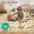 thumbnail image 4 of ODIKA 6'x9' Washable Area Rug Vintage Cream Farmhouse Scroll Frame Beige Neutral That Boho Flowing Dynamic for Queen Size Bedroom, Under Bed, Master Suite, Easy Care, Non-Shedding, 4 of 7
