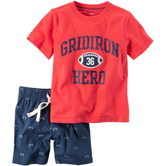 Carter's Baby Boys' 2-Piece Geo Tee And Football Shorts Set 3 Months
