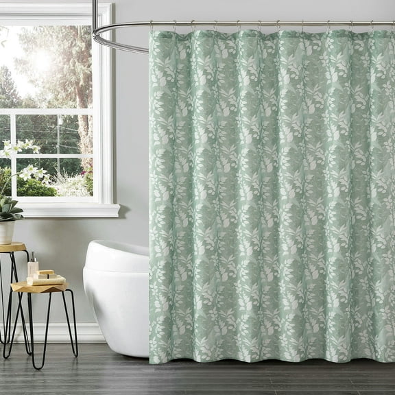 Mainstays 13-Piece Botanical Shower Set, Green