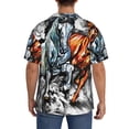 thumbnail image 3 of Fotbe Four Running Horses Camisa Estampada de Manga Corta para Hombre, Casual de Verano, Estilo Playero, Sin Arrugas-3X-Large, 3 of 5