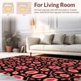 thumbnail image 2 of ODIKA 3'x5' Machine Washable Non-Slip Area Rug, Dark Boho Floral Design with Abstract Petal Shapes and Delicate Swirls High Traffic Rug, Black, 336975, 2 of 7