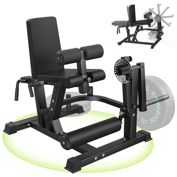 HANBODE Leg Extension and Curl Machine with Weight Plates, Adjustable 4-in-1 Leg Workout Equipment, 800 lb Capacity, Home Gym Strength Training Machine