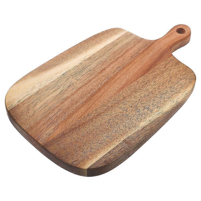 Acacia Wood Cutting Board for Home Use with Handle Ideal for Kitchen and Serving Multi Color 12.5 x 8.5 inches