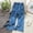 Dark Blue, variant on Juslio Girls Pants Casual Solid With Pockets Summer Side Split Flared DenimElastic Waistb Jeans Flare Leggings