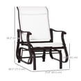 thumbnail image 3 of Outsunny Outdoor Glider Chair, Patio Glider with Steel Frame, Cream White, 3 of 10