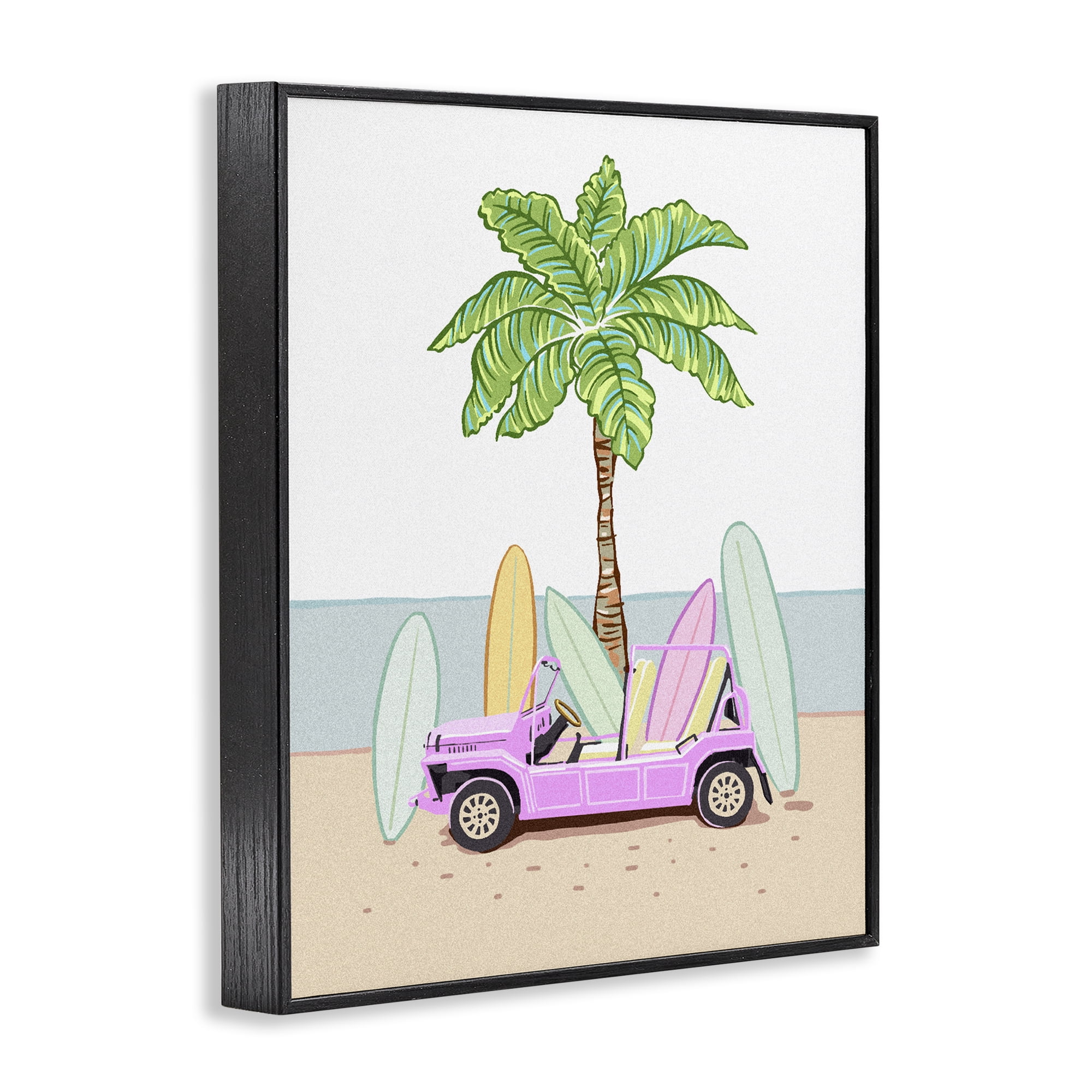 Surfboard Filled Car Black Framed Giclee Art, design by Ziwei Li