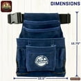 thumbnail image 2 of Graintex SS2564 :: 10 POCKET NAIL & TOOL POUCH NAVY BLUE COLOR SUEDE LEATHER WITH BELT, 2 of 2