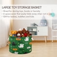 thumbnail image 5 of Collapsible 20" Round Storage Basket with Handles Laundry Hamper Open Storage Bins Green Background with Cats, 5 of 6