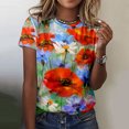 thumbnail image 2 of Patlollav Womens Short Sleeve Tops Casual Fashion Summer Round-Neck T-Shirt Blouse, 2 of 6