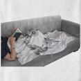 thumbnail image 6 of Floral World Map Soft Flannel Fleece Throw Blanket, Planet Petals Atlas Butterflies Flying on Continents Oceans Graphic, Cozy Plush for Indoor and Outdoor Use, 70" x 90", Black White, by Ambesonne, 6 of 6