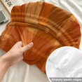 thumbnail image 4 of Full Size Fitted Sheet Set - Orange Plaid 3 Piece Bedding Sets 16" Deep Pocket Fitted Sheet with 2 Pillowcases, Modern Thanksgiving Grids Striped Brushed Microfiber Hotel Luxury Bed Sheets, 4 of 9