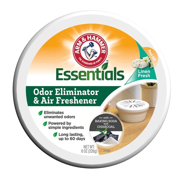 Arm & Hammer Essentials Odor Eliminator and Air Freshener, Linen Fresh, 8 oz.
