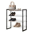 thumbnail image 1 of MAINSTAYS 4-Tier Shoe Rack with Wood Frame and Wire Shelf, Brown Frame Colors, 1 of 8