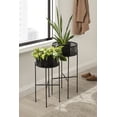 thumbnail image 6 of Kate and Laurel Paynter Modern Two-Piece Shallow Metal Plant Stand Set, 13 x 13 x 26, Black, Contemporary Decorative Staggered Plant Stands for Succulents and Low, Vining Plants, 6 of 7