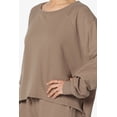 thumbnail image 5 of TheMogan Women's S~3X Cotton Terry Long Sleeve Oversized Top & Drawstring Shorts SET, 5 of 7